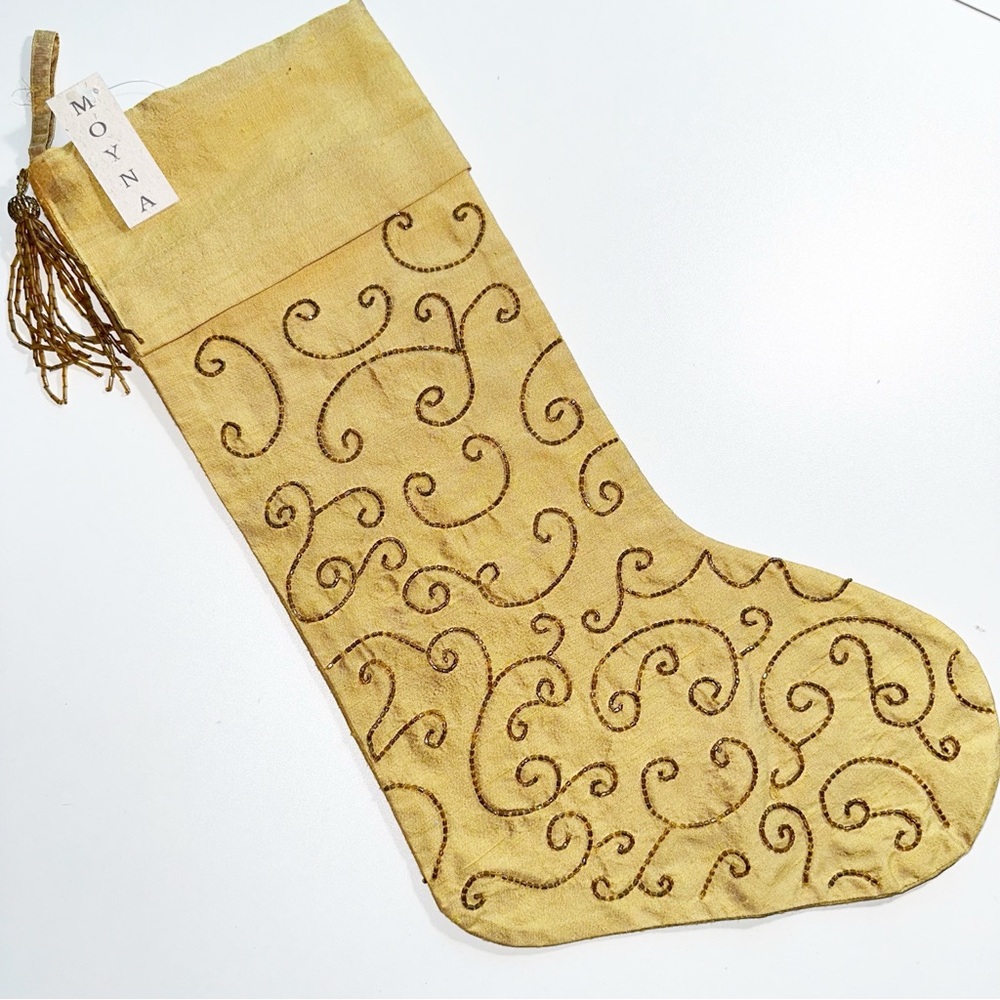 100% Silk Moyna Gold Beaded Stocking